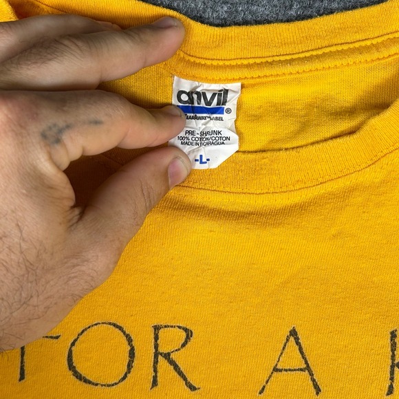 Anvil Fit For A King Mark 15:17 Christian Graphic T-Shirt Yellow Mens Large - Picture 3 of 7